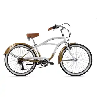 Netto Marken-Discount Chrisson Sando Beachcruiser 26 Zoll Damen Herren 155 - 170 cm Fahrrad 3 Gang weiß/gold 41 cm Angebot