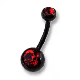 Netto Marken-Discount Zeeme Body Jewelry Piercing Bauchnabelpiercing Chirurgiestahl schwarz Kristall Angebot
