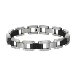 Netto Marken-Discount Zeeme Stainless Steel Armband Edelstahl poliert matt zweifarbig schwarz Angebot