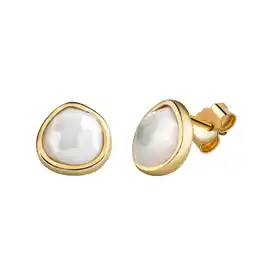 Netto Marken-Discount Zeeme Gemstones Ohrringe Silber 925 vergoldet mit weißem Perlmutt Angebot