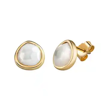 Netto Marken-Discount Zeeme Gemstones Ohrringe Silber 925 vergoldet mit weißem Perlmutt Angebot