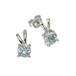 Netto Marken-Discount Zeeme Gemstones Ohrringe Silber 925 rhodiniert mit 2x Blautopas (beh.) 6mm Angebot