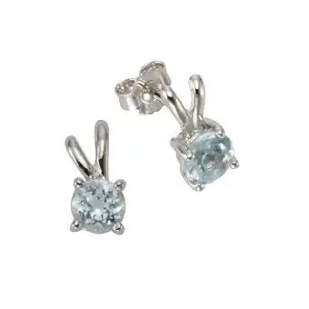 Netto Marken-Discount Zeeme Gemstones Ohrringe Silber 925 rhodiniert mit 2x Blautopas (beh.) 6mm Angebot