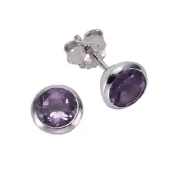 Netto Marken-Discount Zeeme Gemstones Ohrringe Silber 925 rhodiniert mit echtem Amethyst 7,5mm Angebot