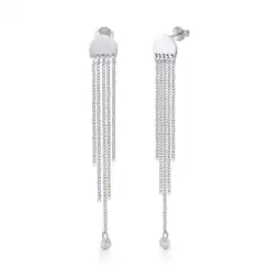 Netto Marken-Discount Zeeme Silber Ohrringe Silber 925 rhodiniert 70mm lang mit Zirkonia-Steinen Angebot