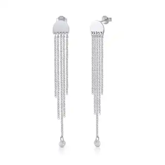 Netto Marken-Discount Zeeme Silber Ohrringe Silber 925 rhodiniert 70mm lang mit Zirkonia-Steinen Angebot