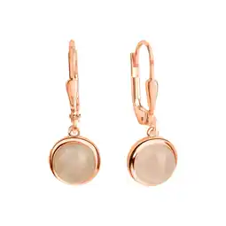 Netto Marken-Discount Zeeme Gemstones Ohrringe Silber 925 rosé-vergoldet mit echtem Rosenquarz Angebot