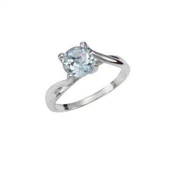 Netto Marken-Discount Zeeme Gemstones Ring Silber 925 rhodiniert mit Blautopas (beh.) 7mm Angebot