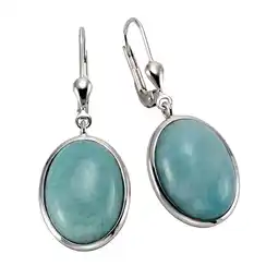 Netto Marken-Discount Zeeme Gemstones Ohrringe Silber 925 rhodiniert mit 2x Amazonit 16x12mm Angebot