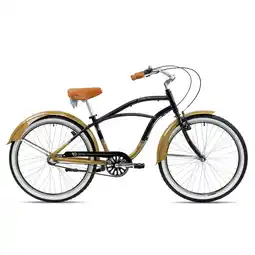 Netto Marken-Discount Chrisson Sando Beachcruiser 26 Zoll Damen Herren 155 - 170 cm Fahrrad 3 Gang schwarz/gold 41 cm Angebot