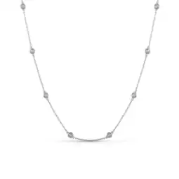 Netto Marken-Discount Zeeme Silber Halskette Silber 925 rhodiniert 45+5cm lang mit weißen Zirkonia-Steinen Angebot