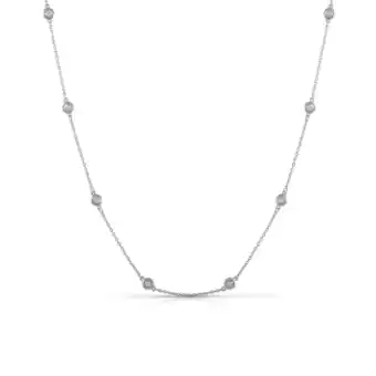 Netto Marken-Discount Zeeme Silber Halskette Silber 925 rhodiniert 45+5cm lang mit weißen Zirkonia-Steinen Angebot