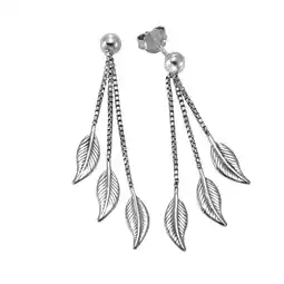 Netto Marken-Discount Zeeme Silber Ohrringe Silber 925 rhodiniert 41mm lang mit Blatt-Motiv Angebot