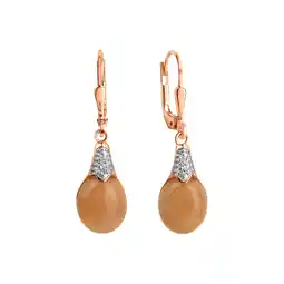 Netto Marken-Discount Zeeme Gemstones Ohrringe Silber 925 rhodiniert mit echtem Mondstein und Zirkoia-Steinen Angebot