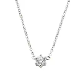 Netto Marken-Discount Zeeme Silber Halskette Silber 925 rhodiniert 45cm lang mit weißem Zirkonia Angebot