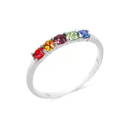 Netto Marken-Discount Zeeme Silber Ring Silber 925 rhodiniert mit bunten Kristallen Angebot