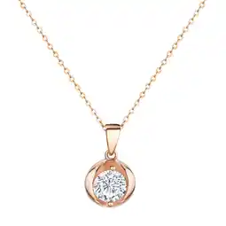 Netto Marken-Discount Zeeme Basic Halskette Silber 925 rosé-vergoldet 45cm lang mit weißem Zirkonia-Stein Angebot