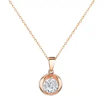 Netto Marken-Discount Zeeme Basic Halskette Silber 925 rosé-vergoldet 45cm lang mit weißem Zirkonia-Stein Angebot