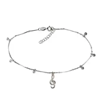 Netto Marken-Discount Zeeme Basic Fußkette Silber 925 rhodiniert 23+2cm lang mit Motiv Violin-Schlüssel Angebot