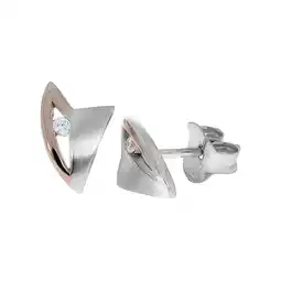 Netto Marken-Discount Zeeme Basic Ohrringe Silber 925 zweifarbig mit Zirkonia weiß Angebot