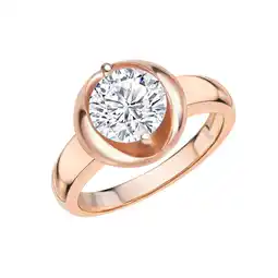 Netto Marken-Discount Zeeme Basic Ring Silber 925 rosé-vergoldet mit weiße Zirkonia-Stein 8mm Angebot
