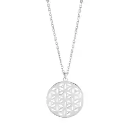 Netto Marken-Discount Zeeme Basic Halskette Silber 925 rhodiniert 42+3cm lang mit Motiv Blume des Lebens Angebot