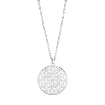 Netto Marken-Discount Zeeme Basic Halskette Silber 925 rhodiniert 42+3cm lang mit Motiv Blume des Lebens Angebot