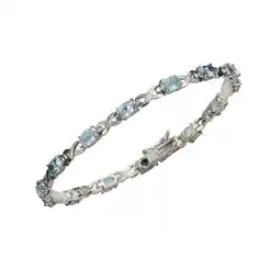 Netto Marken-Discount Zeeme Gemstones Armband Silber 925 rhodiniert 19cm lang mit 14x Blautopas (beh.) Angebot