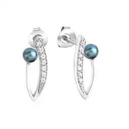 Netto Marken-Discount Zeeme Pearls Ohrringe Silber 925 rhodiniert mit grauer Perle und Zirkonia Angebot