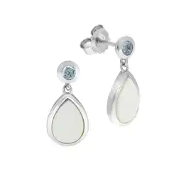 Netto Marken-Discount Zeeme Gemstones Ohrhänger 925/- Sterling Silber Blautopas Perlmutt Angebot