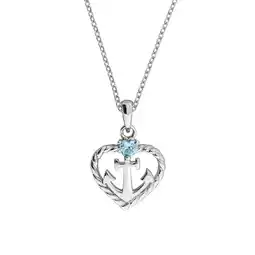 Netto Marken-Discount Zeeme Silber Halskette Silber 925 rhodiniert Herz Zirkonia blau Angebot