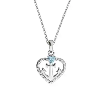 Netto Marken-Discount Zeeme Silber Halskette Silber 925 rhodiniert Herz Zirkonia blau Angebot