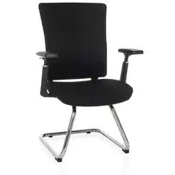 Netto Marken-Discount hjh OFFICE Freischwinger CAPTIVO PRO V Stoff mit Armlehnen (höhenverstellbar) Angebot