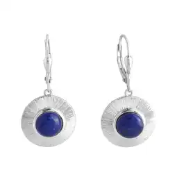 Netto Marken-Discount Zeeme Gemstones Ohrringe Silber 925 rhodiniert glanz/matt mit echtem Lapis 8mm Angebot