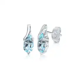 Netto Marken-Discount Zeeme Gemstones, Vivance Ohrringe Silber 925 rhodiniert mit Blautopas (beh.) 8x5mm Angebot