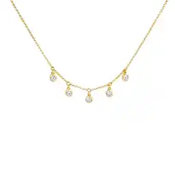 Netto Marken-Discount Zeeme Basic Halskette Silber 925 vergoldet 45cm lang mit weißen Zirkonia-Steinen Angebot