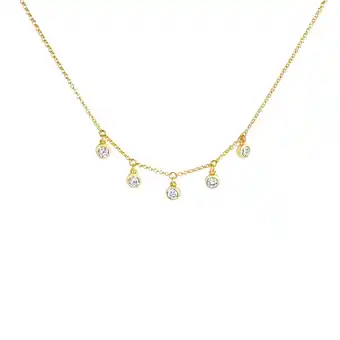 Netto Marken-Discount Zeeme Basic Halskette Silber 925 vergoldet 45cm lang mit weißen Zirkonia-Steinen Angebot