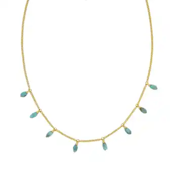 Netto Marken-Discount Zeeme Gemstones Anhänger mit Kette 925/- Sterling Silber vergoldet Türkis Angebot