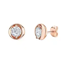 Netto Marken-Discount Zeeme Basic Ohrringe Silber 925 rosé-vergoldet mit weißen Zirkonia-Steinen Angebot