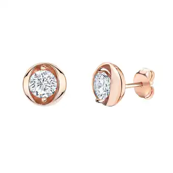 Netto Marken-Discount Zeeme Basic Ohrringe Silber 925 rosé-vergoldet mit weißen Zirkonia-Steinen Angebot