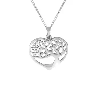 Netto Marken-Discount Zeeme Silber Halskette Silber 925 rhodiniert mit Herz- und Lebensbaum-Motiv Angebot