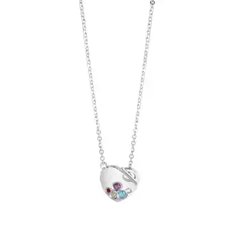 Netto Marken-Discount Zeeme Gemstones Collier 925 Sterling Silber rhodiniert Edelstein Echtstein Angebot