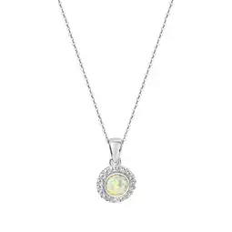 Netto Marken-Discount Zeeme Basic Halskette Silber 925 rhodiniert 45/42cm lang mit weißem syn. Opal und Zirkonia Angebot