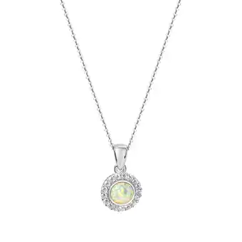 Netto Marken-Discount Zeeme Basic Halskette Silber 925 rhodiniert 45/42cm lang mit weißem syn. Opal und Zirkonia Angebot