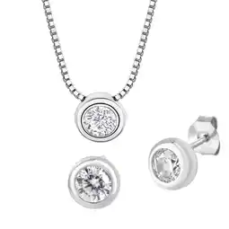 Netto Marken-Discount Zeeme Basic Schmuck Set 4tlg. 925 Sterling Silber Zirkonia Angebot