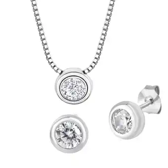 Netto Marken-Discount Zeeme Basic Schmuck Set 4tlg. 925 Sterling Silber Zirkonia Angebot