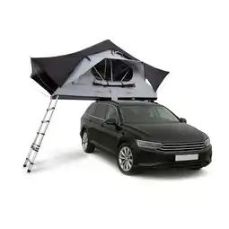 Netto Marken-Discount Juskys Autodachzelt Lago 120 x 210 cm - LED-Beleuchtung & Leiter - Schwarz / Grau Angebot