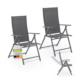 Netto Marken-Discount Juskys Gartenstuhl Calena 2er Set - 7-fach verstellbare Rückenlehne mit Klappfunktion - Anthrazit Angebot