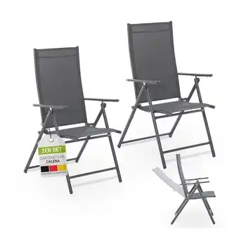Netto Marken-Discount Juskys Gartenstuhl Calena 2er Set - 7-fach verstellbare Rückenlehne mit Klappfunktion - Anthrazit Angebot