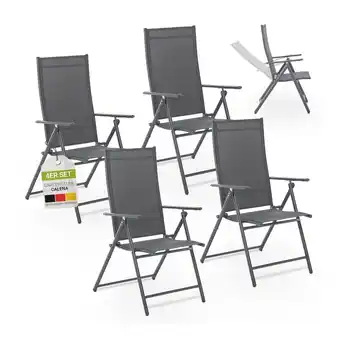 Netto Marken-Discount Juskys Gartenstuhl Calena 4er Set - 7-fach verstellbare Rückenlehne mit Klappfunktion - Anthrazit Angebot